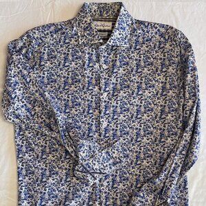 RARE Robert Graham Floral Print RG-X LS Size Medium (39/15.5) Modern Fit